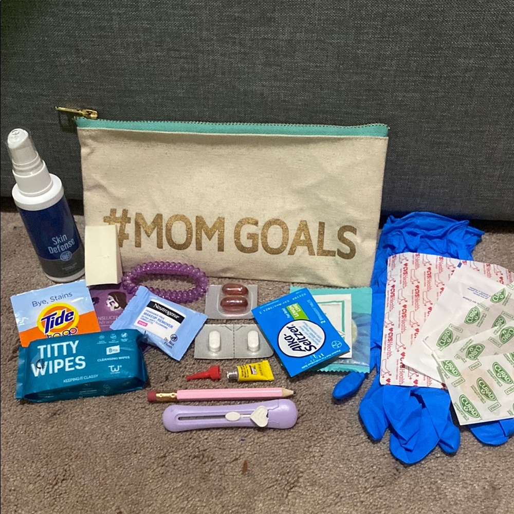 First Aid Beauty #MOMGOALS Kit with Blue and Gold Accents